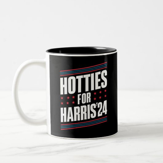 Hotties für Kamala Harris 2024 Zweifarbige Tasse (Links)