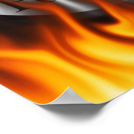 Hotties R US Feuer und Flammen roten Marmor Poster (Ecke)