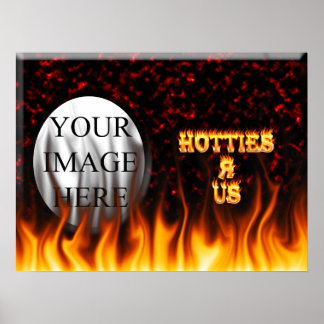 Hotties R US Feuer und Flammen roten Marmor Poster
