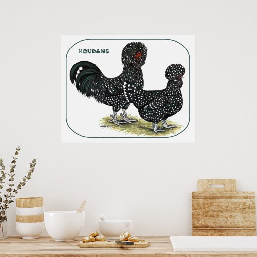 Houdan Chickens Poster (Küche)
