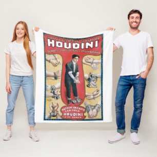 Houdini Berühmter Zauberer Vintage Fleecedecke