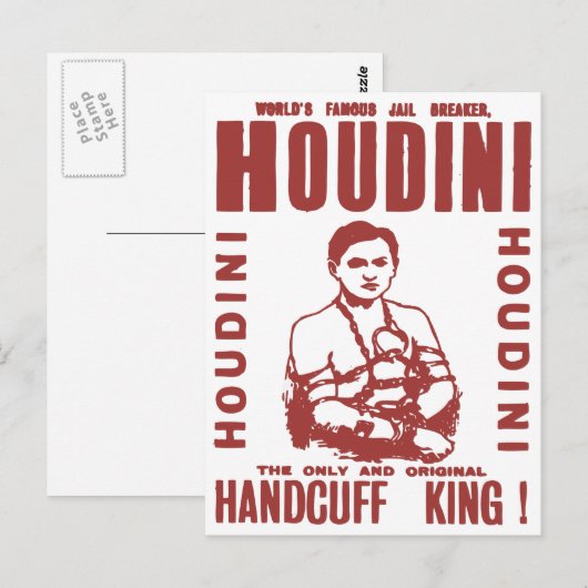 Houdini, der Handschellen König Postkarte (Vorne/Hinten)