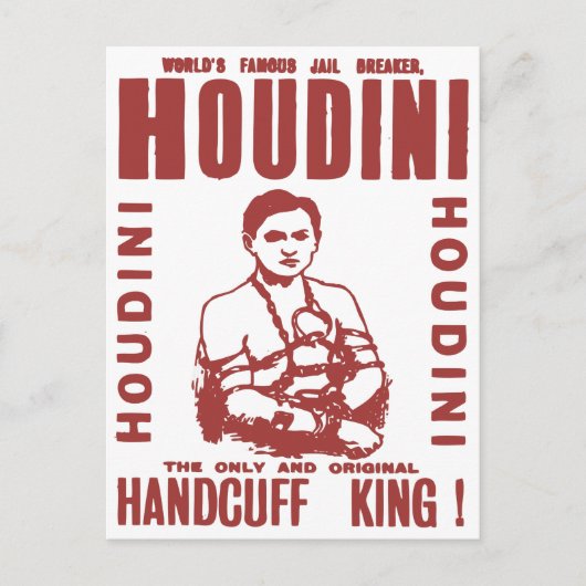 Houdini, der Handschellen König Postkarte (Vorderseite)