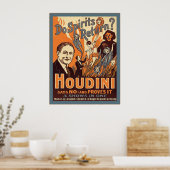 Houdini ~ Gibt es Spirits? ~ Vintager Magier Poster (Küche)