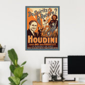 Houdini ~ Gibt es Spirits? ~ Vintager Magier Poster (Heimbüro)