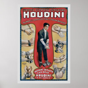 Houdini Handschellen König 1920er Jahre Vintage St Poster