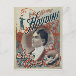 Houdini, King of Card Vintage Werbung Postkarte