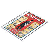 Houdini Magician 1909 Vintage Poster wiederhergest Notizblock (Linke Seite)