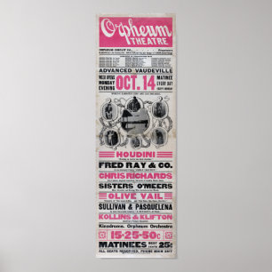 Houdini nichts auf Erde kann Houdini Vintag halten Poster