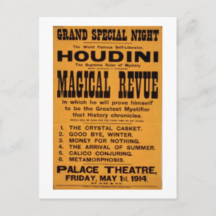 Houdini-Poster Postkarte