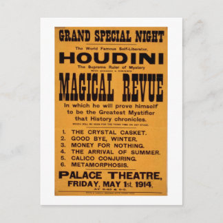 Houdini-Poster Postkarte