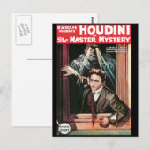 Houdini, The Mastery Mystery Vintage Poster 1919 Postkarte (Vorne/Hinten)