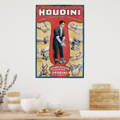 Houdini ~ Vintag Handcuff Escape Artist Poster (Küche)