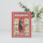 Houdini ~ Vintag Handcuff Escape Artist Postkarte (Stehend Vorderseite)