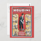 Houdini ~ Vintag Handcuff Escape Artist Postkarte (Vorne/Hinten)