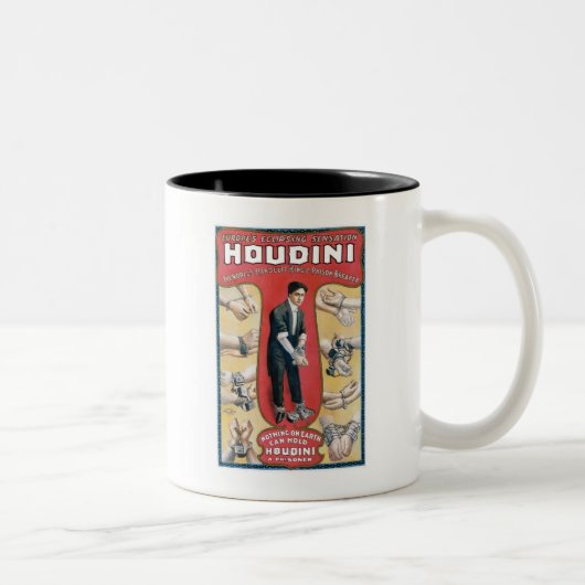 Houdini Vintag Magic Zweifarbige Tasse (Rechts)