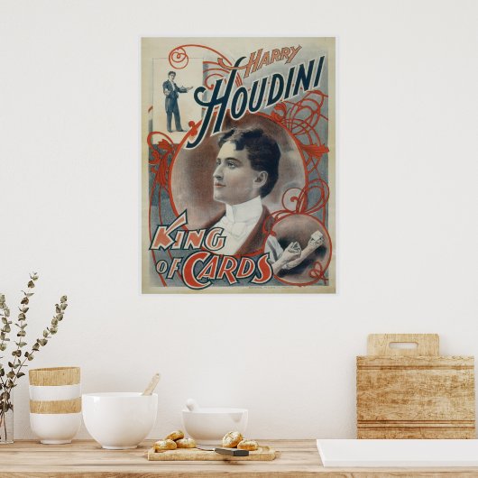 Houdini ~ Vintager Zauberkönig Poster (Küche)