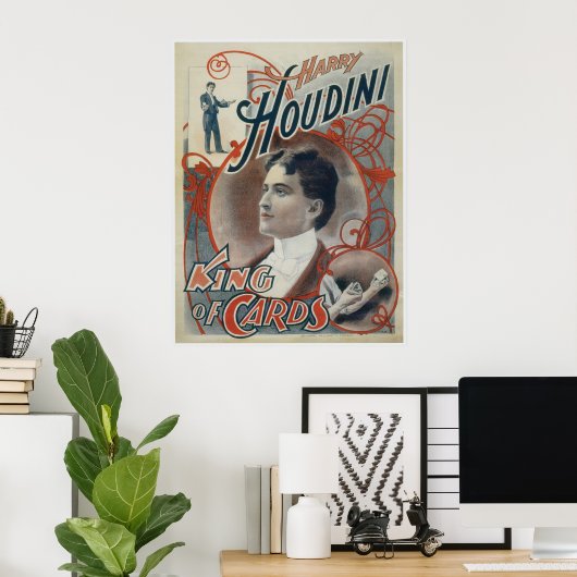 Houdini ~ Vintager Zauberkönig Poster (Heimbüro)