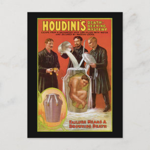 Houdinis Todesmutiges Geheimnis, 1908 Poster Postkarte