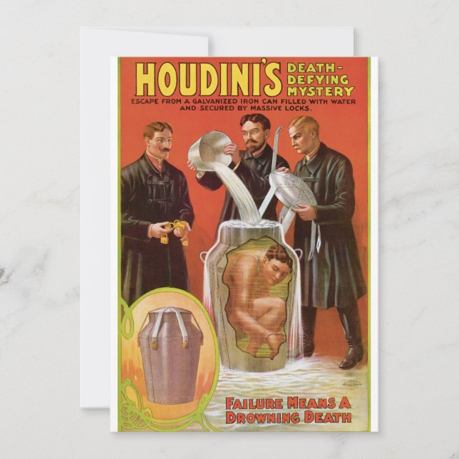 Houdinis Todesmutiges Mysterium, 1908 Poster (Vorderseite)