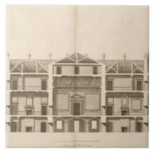 Houghton Hall: Abschnitt der Westfront, graviert Fliese