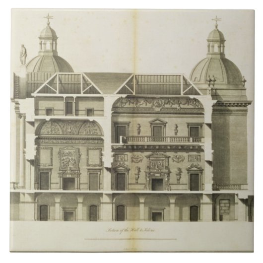 Houghton Hall: Querschnitt des Halls und des Fliese (Vorderseite)