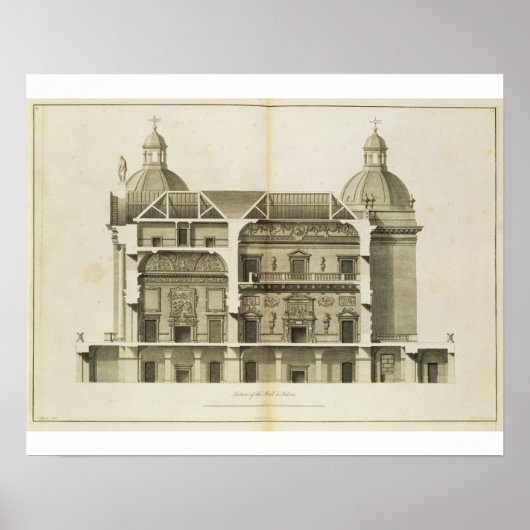 Houghton Hall: Querschnitt durch den Saal und den  Poster (Vorne)