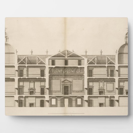 Houghton Hall: Teil der Westfront graviert Fotoplatte (Vorderseite)