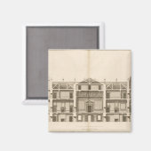 Houghton Hall: Teil der Westfront graviert Magnet (Vorderseite/Rückseite)