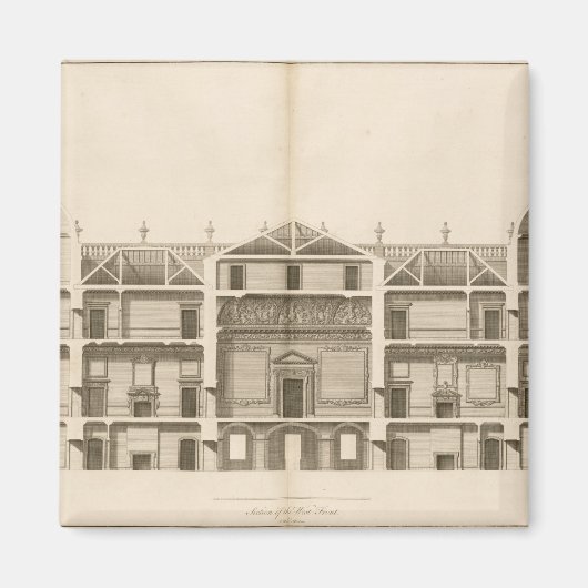 Houghton Hall: Teil der Westfront graviert Magnet (Vorne)