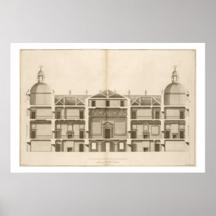 Houghton Hall: Teil der Westfront graviert Poster