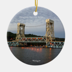 Houghton Hancock Bridge zweiseitig dekoriert Keramik Ornament