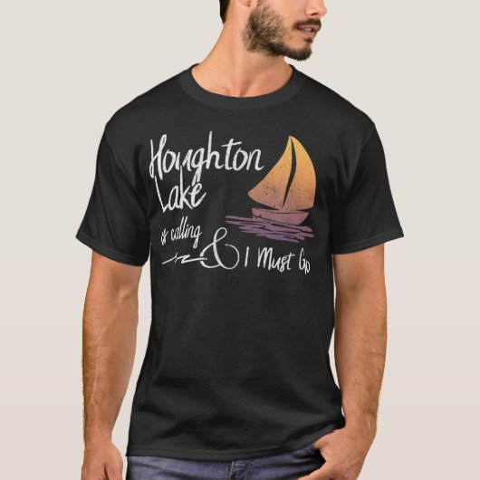 Houghton Lake Michigan Lake ist Calling und I Mu T-Shirt (Vorderseite)