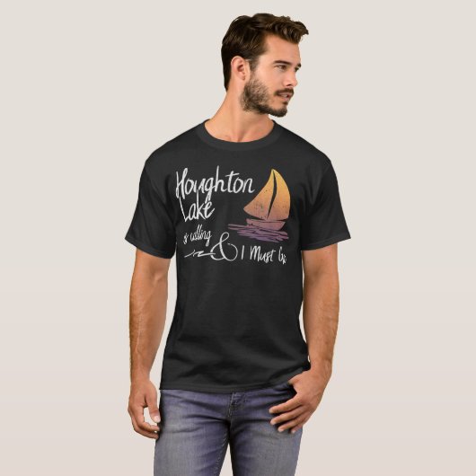 Houghton Lake Michigan Lake ist Calling und I Mu T-Shirt (Vorne ganz)