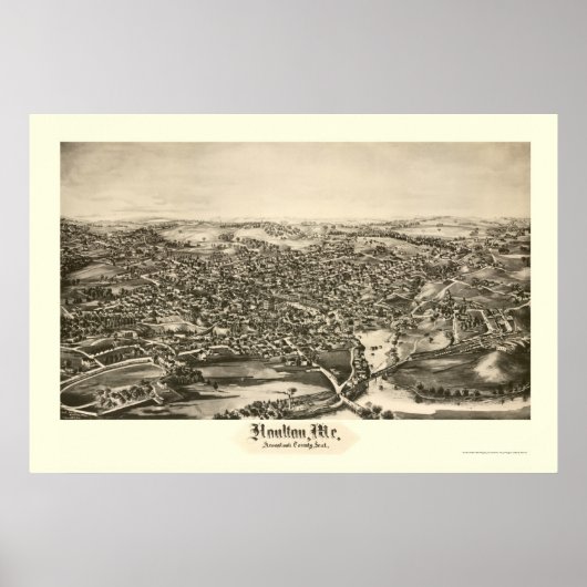 Houlton, ME Panorama Karte - 1894 Poster (Vorne)