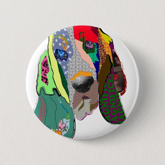 Hound Collage Button $6,95 (Vorderseite)