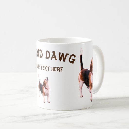 Hound Dawg Beagle Funny Personalisiert Kaffeetasse (VorderseiteRechts)