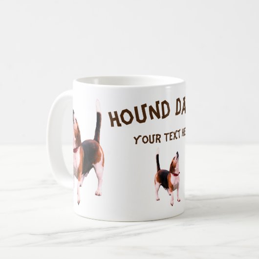 Hound Dawg Beagle Funny Personalisiert Kaffeetasse (Vorderseite Links)