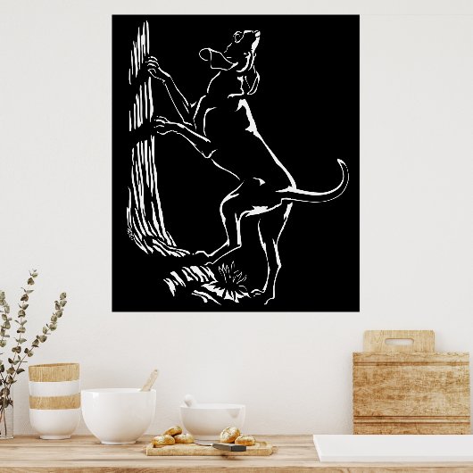 Hound Dog Art Poster Coole Jagd Hunde Kunstdrucke (Küche)