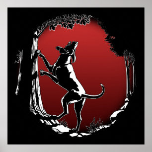Hound Dog Art Poster Jagd Hund Lover Prints