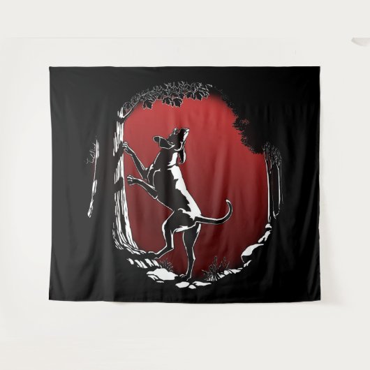 Hound Dog Art Tapestry Jagd Hund Lover Tapestry Wandteppich (Vorderseite (Horizontal))