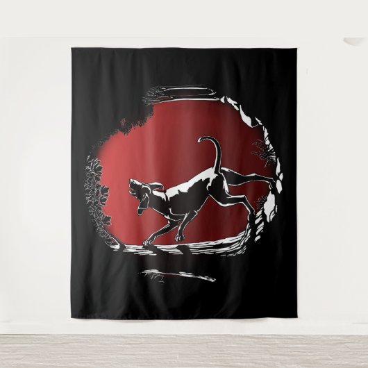 Hound Dog Art Tapestry Jagd Hund Lover Tapestry Wandteppich (Vorderseite)