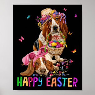 Hound Dog Bunny Osterkostüm Rabbit Happy Osterfeie Poster
