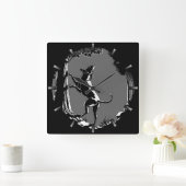 Hound Dog Clock Hunting Dog Art Wall Clock Quadratische Wanduhr (Zuhause)
