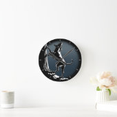 Hound Dog Clock Hunting Dog Art Wall Clock Runde Wanduhr (Zuhause)