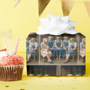 Hound Dog Family Portrait auf einem Porsch Geschenkpapier