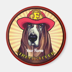 Hound Dog Firefighter-Magnet Magnet