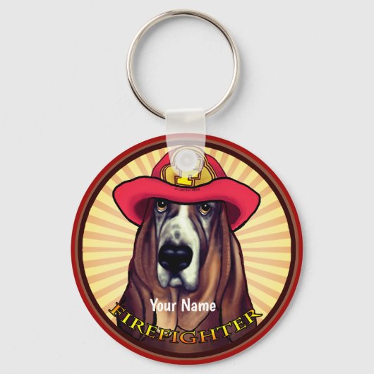 Hound Dog Firefighter Schlüsselanhänger (Vorderseite)