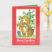 Hound Dog Frohe Weihnachten Großtochter Karte (Gelbe Blume)