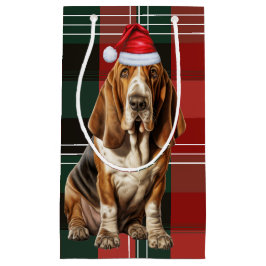 Hound Dog Holiday Basset und Karierte Weihnachten Kleine Geschenktüte